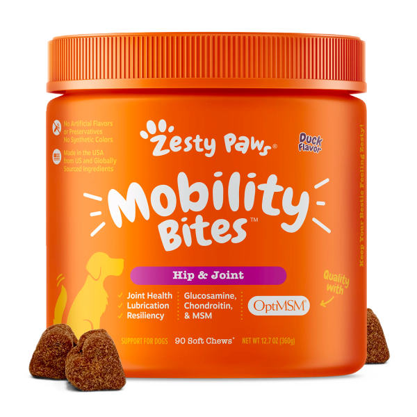 Hip & Joint Mobility Bites Soft Chews for Dogs, With Glucosamine + Chondroitin & MSM, Functional Dog Supplement