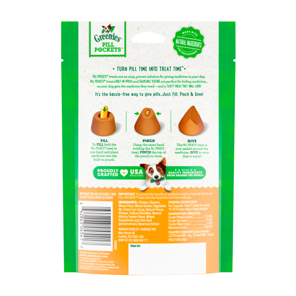 GREENIES PILL POCKETS for Dogs Capsule Size Natural Soft Dog Treats, Chicken Flavor, 7.9 oz. Pack - Image 2