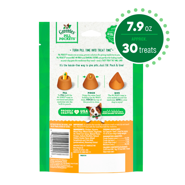 GREENIES PILL POCKETS for Dogs Capsule Size Natural Soft Dog Treats, Chicken Flavor, 7.9 oz. Pack - Image 3